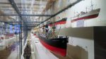 Einige Schiffsmodelle der Sammlung Peter Tamm (Internationales Maritimes Museum Hamburg) werden vom 3. bis 12. März 2022 im Elbe Einkaufszentrum ausgestellt. Hier Stehen Frachtschiffe aus der Dauerausstellung auf deck 6.