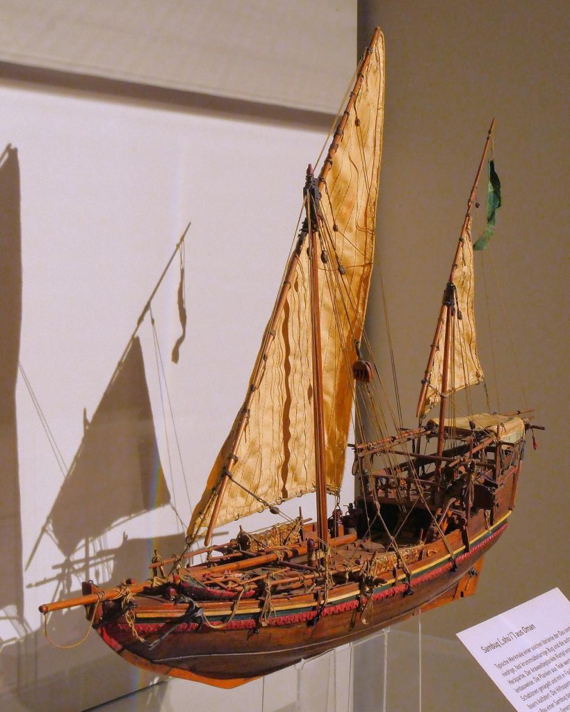 Sailing boat Sambuk. Our 1:65 scale model represents a type of boat with a particularly successful career: the sambuk - more precisely, a traditional sambuk from Oman.