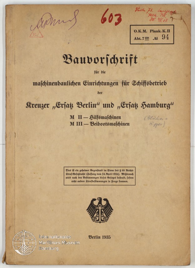 Bauvorschrift maschinenbauliche Einrichtungen für Schiffsbetrieb