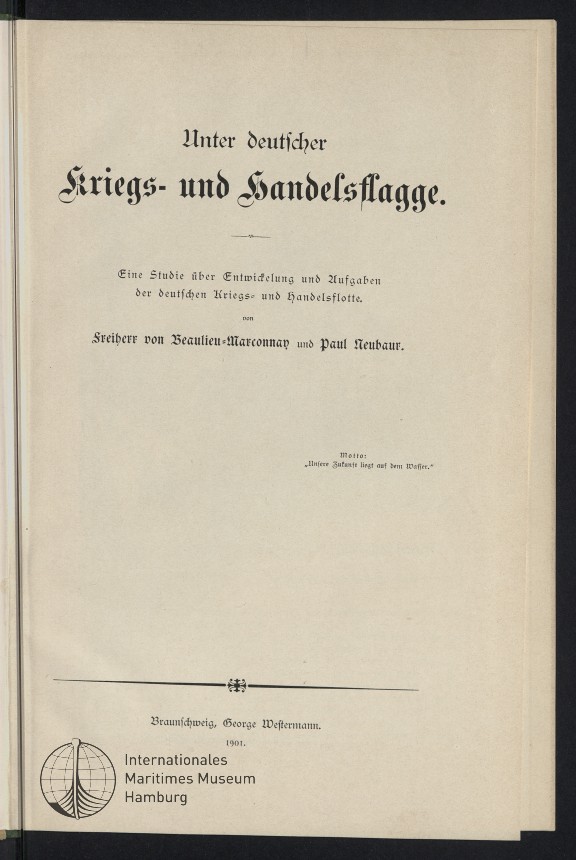 Unter deutscher Kriegs- und Handelsflagge.