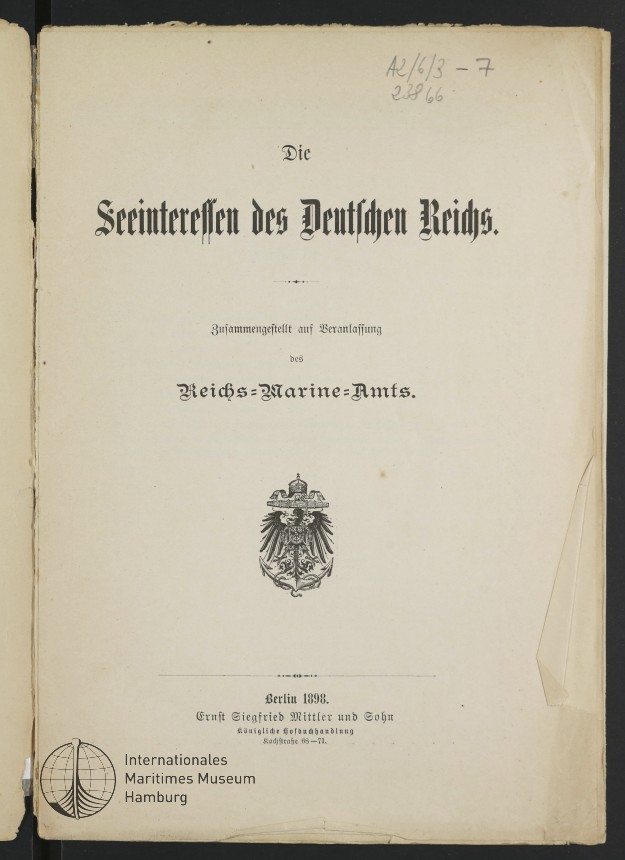 Die Seeinteressen des Deutschen Reichs.