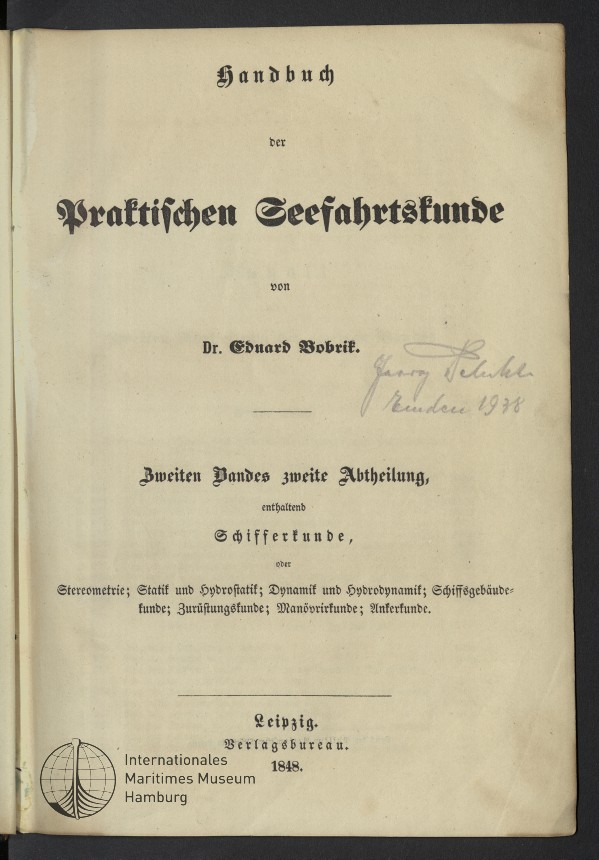 Handbuch der Praktischen Seefahrtskunde zum Selbstunterricht und für Lehrer