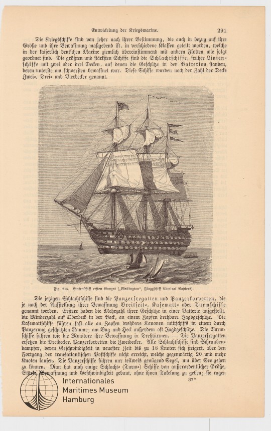 Fig. 215, Linienschiff ersten Ranges ('Wellington', Flaggschiff Admiral Rapiers)