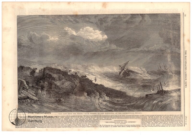 "The Last from the Wreck" by E. Duncan, in the Exhibition of the Water-Color Society