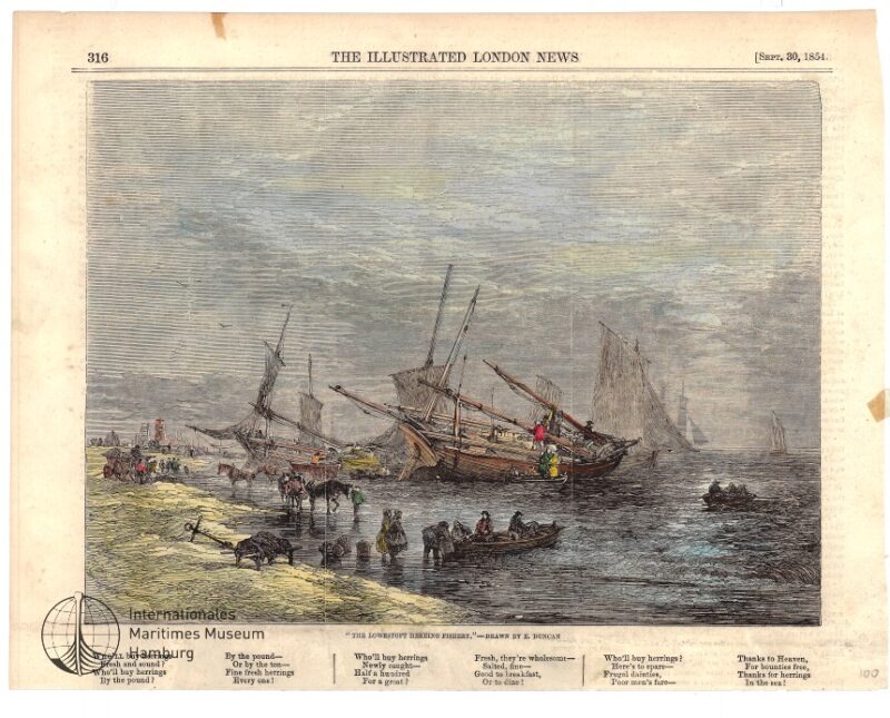 The Lowestoft Herrings Fishery, Drawn by E. Duncan