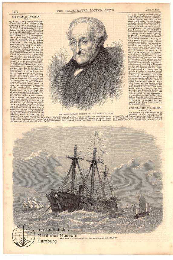 The 'Brisk', Telegraph-Ship at her Moorings in the Channel