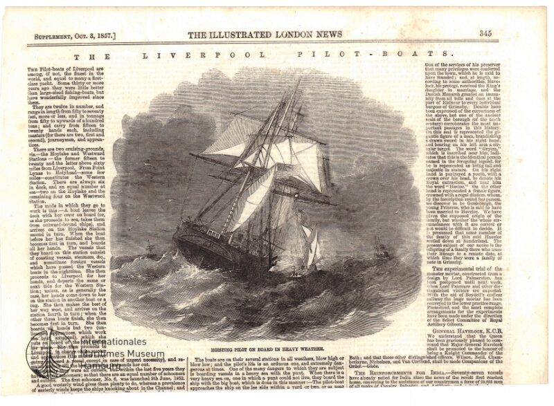 The Liverpool Pilot-Boats: Hoisting pilot in board in heavy weather