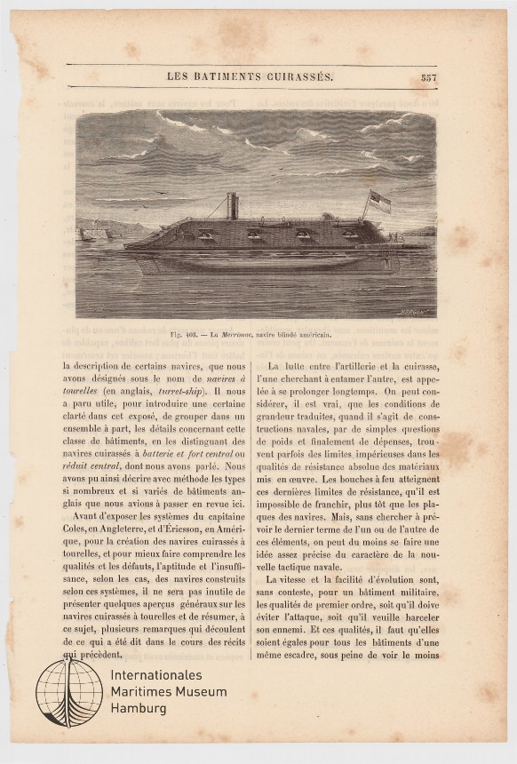 Fig. 403, La 'Merrimac', navire blindé américan