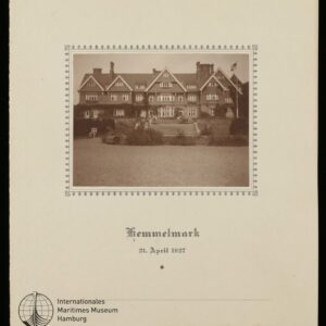 Speisekarte der Mittagstafel der S.M.S. "Niobe" vom 21.04.1927