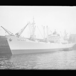 Weißes Frachtschiff 