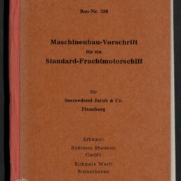 Braunes Heft mit rosafarbenem Buchrücken, Titel 