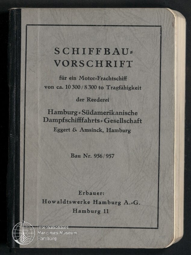 Grau-schwarzer Buchdeckel eines historischen Hefts mit großem Titel 