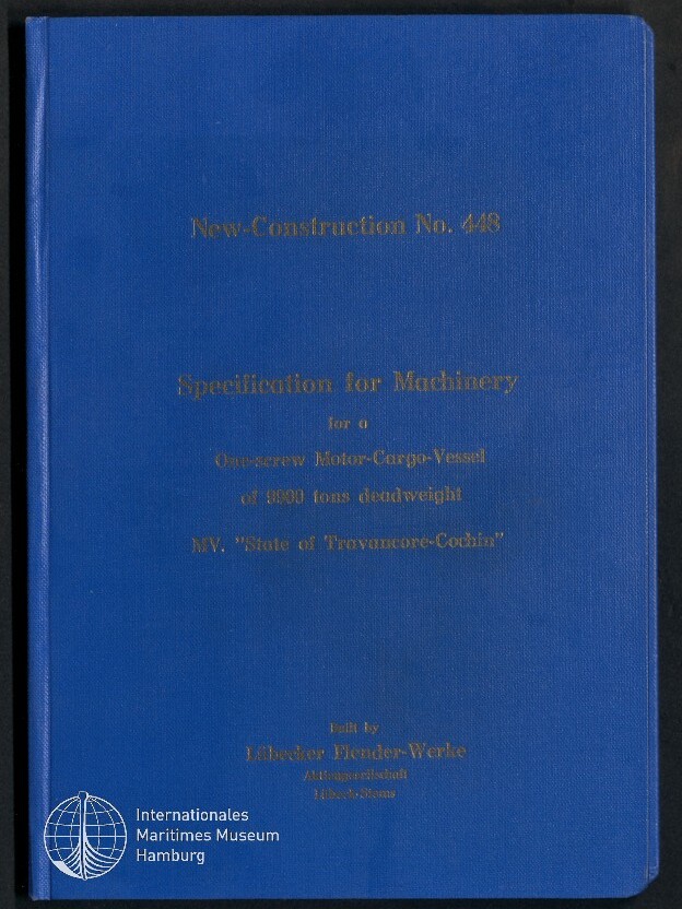 Blaues Leinen-Einbandbuch, mittig mit goldgeprägter Titelschrift (u. a. 