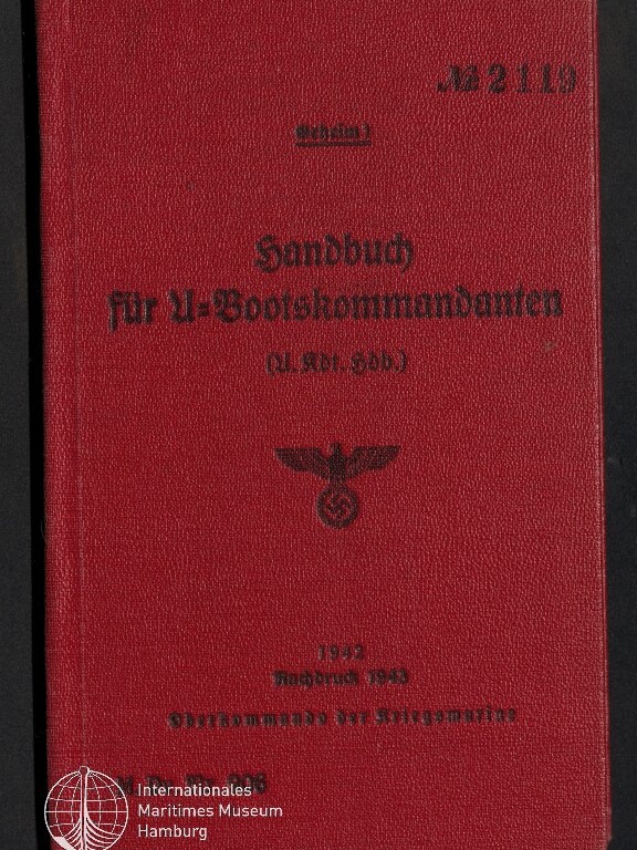 Rotes Taschenhandbuch mit schwarzer Frakturschrift 