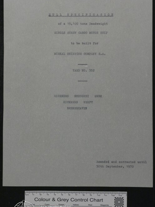Ein einseitiges maschinenschriftliches Dokument mit zentriertem Titel 