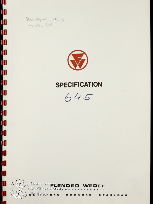 Weißes, spiralgebundenes Deckblatt eines Dokuments mit rotem Firmenlogo oben, der gedruckten Überschrift 