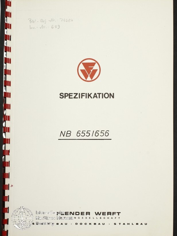 Deckblatt eines spiralgebundenen Dokuments mit rotem Firmenlogo oben, dem Titel 