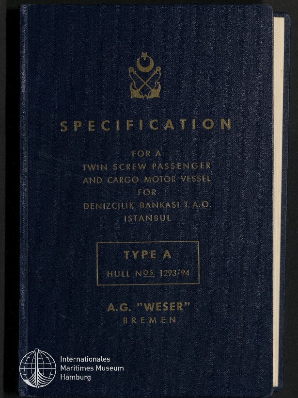 Dunkelblaues Leinenbuch mit goldgeprägtem Titel 