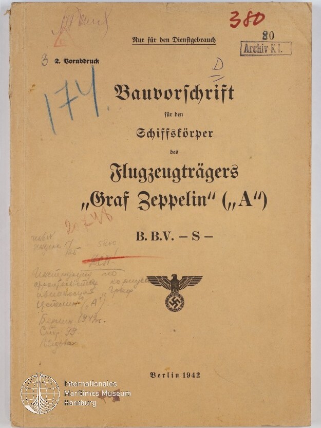 Vergilbtes Titelblatt eines deutschen Bauvorschriftshefts mit der Überschrift 