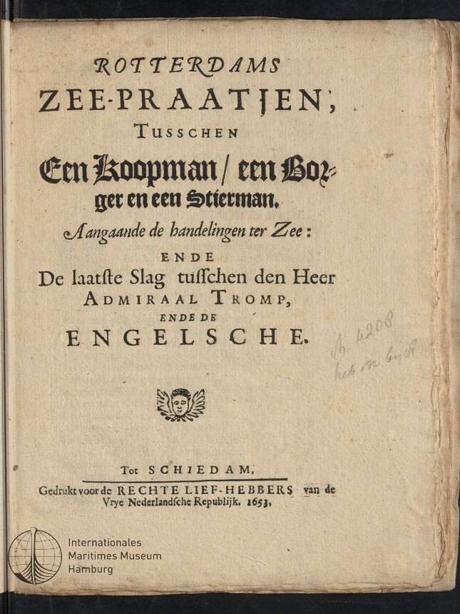 Titelblatt eines alten niederländischen Buches 