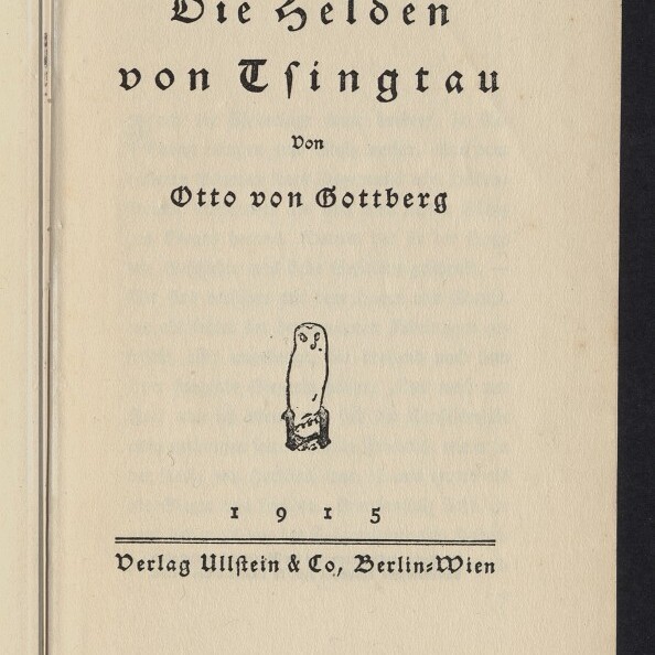 Titelblatt: Die Helden von Tsingtau, von Otto von Gottberg, 1915, Verlag Ullstein & Co.